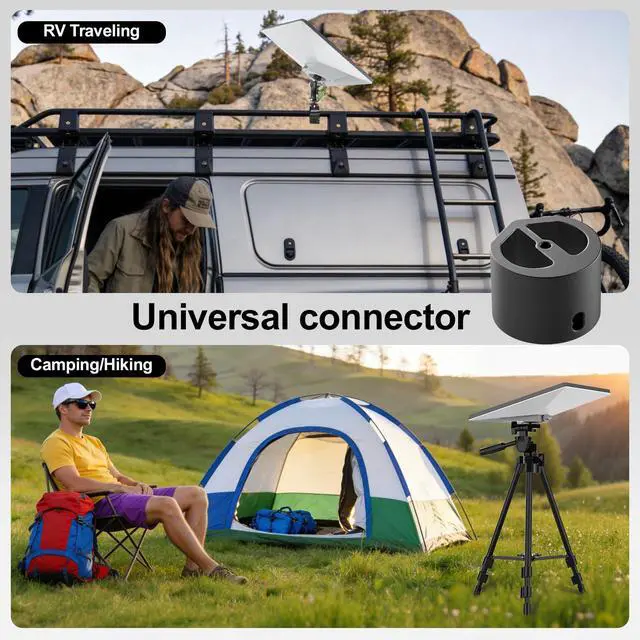 Alt view image 5 of 6 - Starlink Mini Tripod Adapter Fits 2026-2024 Mini Pipe Mount, CNC Aluminum | 1/4''-20 & 3/8"-16 Thread, Starlink Mini Accessories for Quick Release Plates, Tripods, Clamps, Ram and Ball Mounts