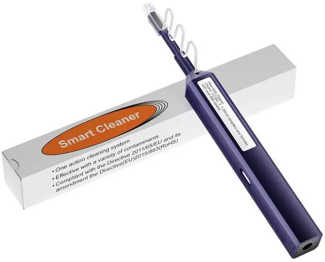 Main image of LC Fiber Cleaning Pen, LC One Click Cleaner, LC/MU 1.25mm Ferrule | 800+ Cleans, One-Push Fiber Cleaner Tool for LC/UPC & LC/APC Optical Connectors, Extendable Probe for Endface Cleaning
