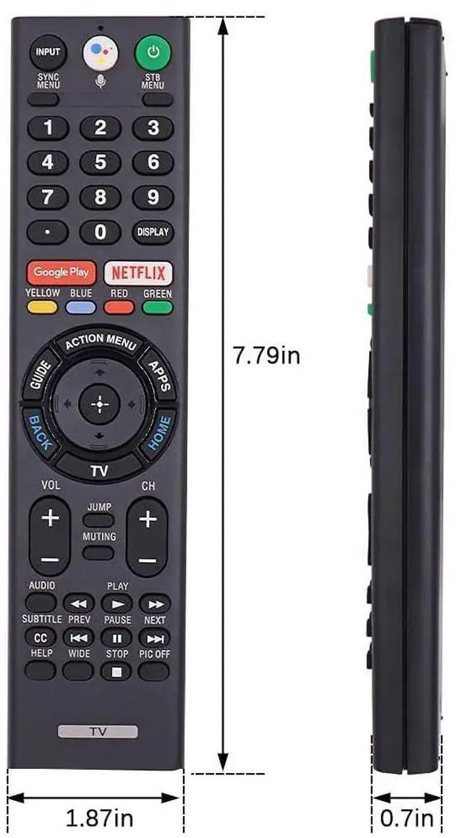 Alt view image 3 of 5 - Remote Control Replacement Voice Remote for Sony Smart Bravia TV XBR-43X800D XBR-55X930D XBR-65X850D XBR-65X930D XBR-75X850D XBR-75X940D XBR-85X850D XBR-65X900E