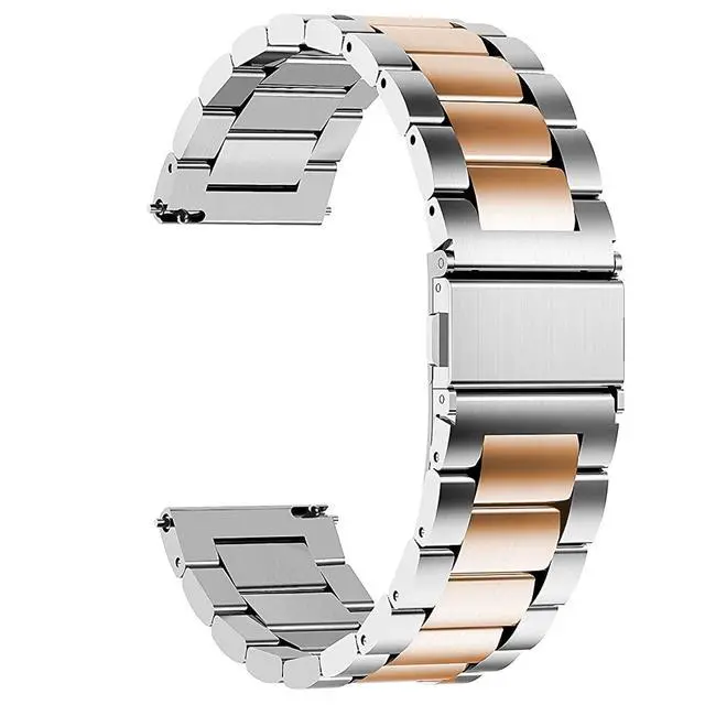 Alt view image 5 of 6 - Quick Release Stainless Steel Metal Replacement Straps - Compatible with Quican, aeac, WMK, Fitpolo ID208 Plus 1.8 Inches Smart Watch Bands