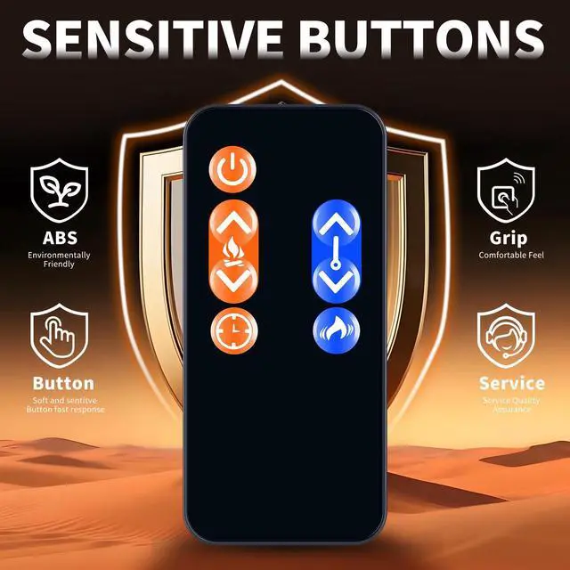 Alt view image 6 of 7 - Replacement Remote Control for Signature by Ashley Electric Fireplace Heater, Compatible with Models EF30-23B, EF16-23, EF30-30A, W100-101