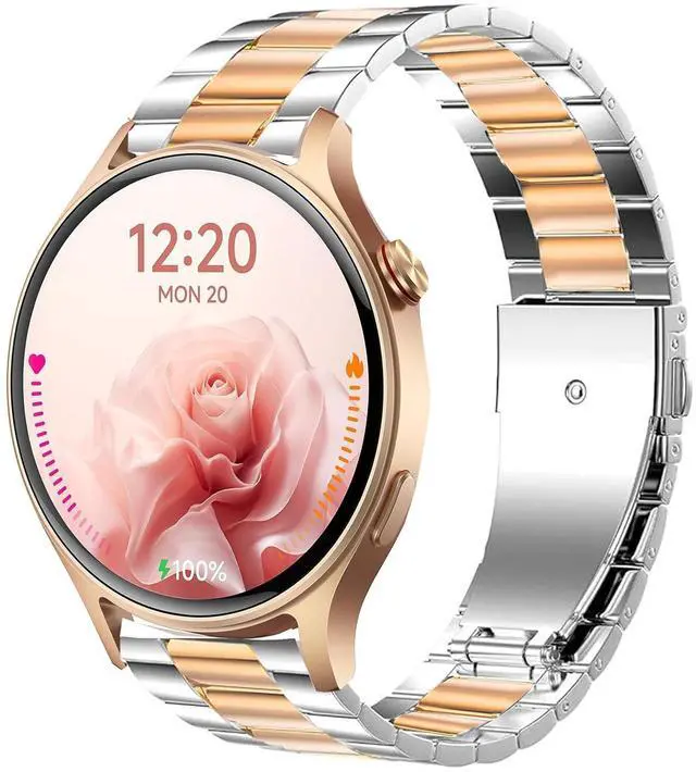 Main image of Compatible for Aeac Smart Watch Bands, 20mm, 22mm Quick Release Stainless Steel Metal Replacement Straps Compatible for Aeac 1.32 Inches Round, W208 Plus, IDW19, IDW28, GTX12