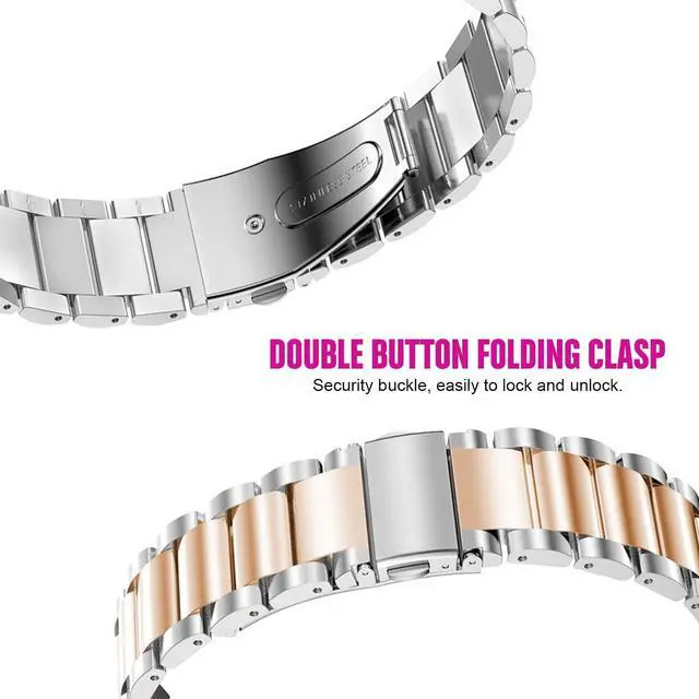 Alt view image 6 of 6 - Quick Release Stainless Steel Metal Replacement Straps - Compatible with Quican, aeac, WMK, Fitpolo ID208 Plus 1.8 Inches Smart Watch Bands