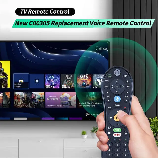 Alt view image 2 of 7 - New C00305 Replacement Voice Remote Control for Tivo Edge, Bolt, Roamio Plus and Pro, for TiVo Mini VOX, for TiVo LUX Remote