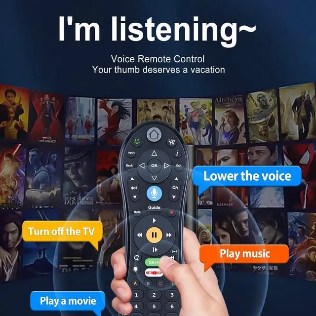 Alt view image 3 of 7 - New C00305 Replacement Voice Remote Control for Tivo Edge, Bolt, Roamio Plus and Pro, for TiVo Mini VOX, for TiVo LUX Remote