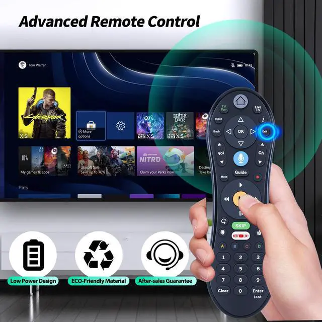 Alt view image 6 of 7 - New C00305 Replacement Voice Remote Control for Tivo Edge, Bolt, Roamio Plus and Pro, for TiVo Mini VOX, for TiVo LUX Remote