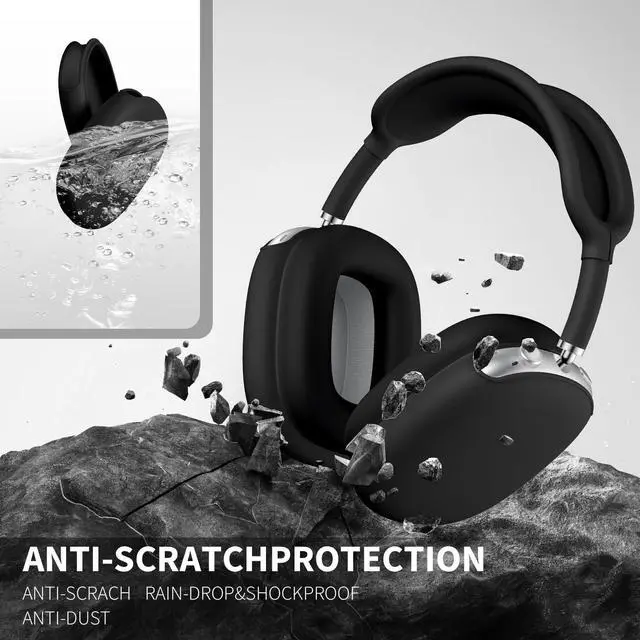 Alt view image 5 of 7 - 5-in-1 Compatible with AirPods Max Case, Leather & Silicone | Cover Set with Sleep Mode, Soft PU Leather Anti-Dust Accessories, Lightweight Shockproof for Apple Headphones