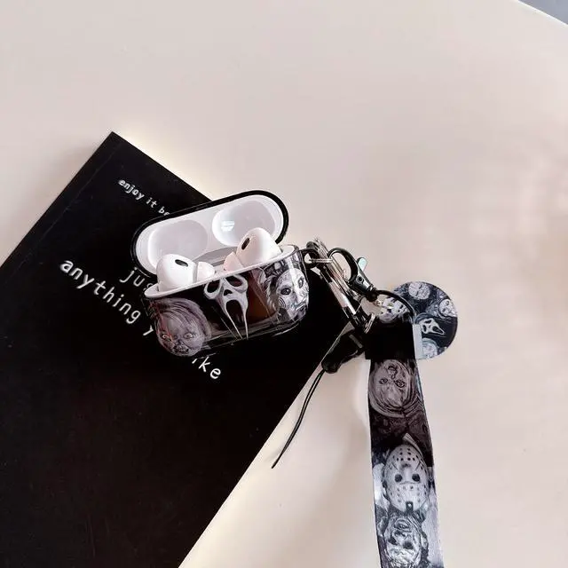 Alt view image 2 of 7 - Cool Scream Pattern Pro 2 Case 2022 with Durable IMD Printing Technology and PET Layerwith Horror Keychain Clip Carabiner and LanyardDesigned for Those who Like Thrilling Horror Themes Black