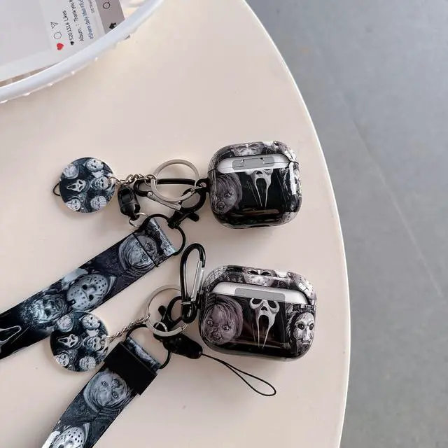 Alt view image 5 of 7 - Cool Scream Pattern Pro 2 Case 2022 with Durable IMD Printing Technology and PET Layerwith Horror Keychain Clip Carabiner and LanyardDesigned for Those who Like Thrilling Horror Themes Black