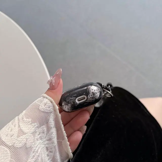 Alt view image 7 of 7 - Cool Scream Pattern Pro 2 Case 2022 with Durable IMD Printing Technology and PET Layerwith Horror Keychain Clip Carabiner and LanyardDesigned for Those who Like Thrilling Horror Themes Black