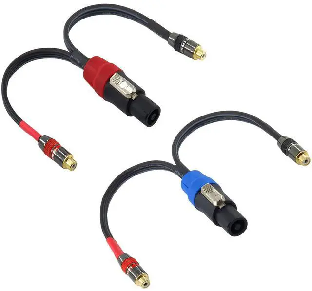Main image of Speak-on 4-Pole to Dual RCA Break Out Splitter Cable Speakon Splitter Cable,for Speaker (Speakon to RCA)