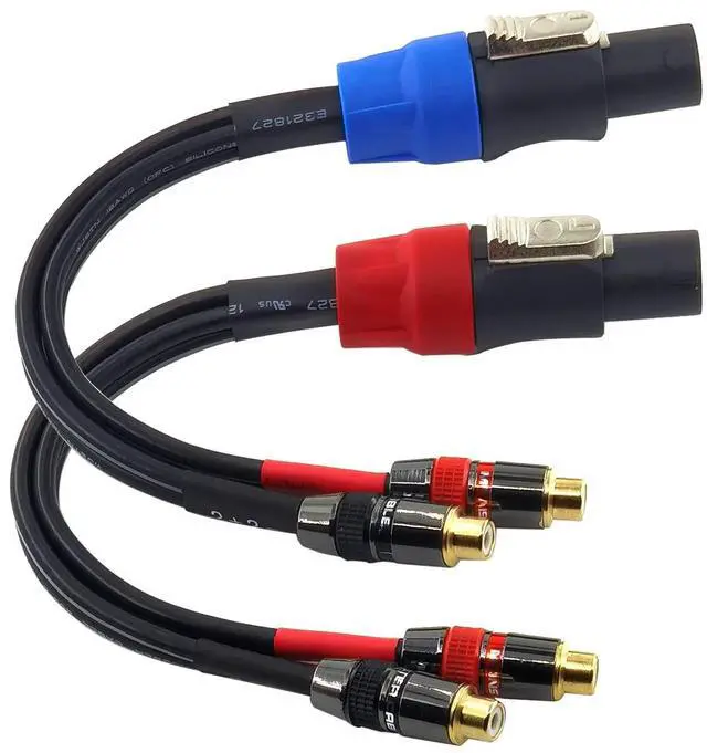 Alt view image 3 of 6 - Speak-on 4-Pole to Dual RCA Break Out Splitter Cable Speakon Splitter Cable,for Speaker (Speakon to RCA)
