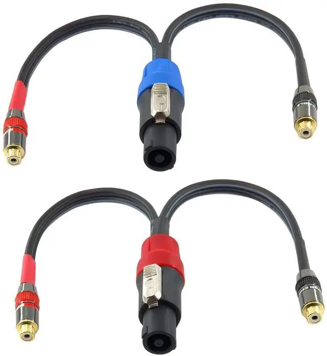 Alt view image 2 of 6 - Speak-on 4-Pole to Dual RCA Break Out Splitter Cable Speakon Splitter Cable,for Speaker (Speakon to RCA)