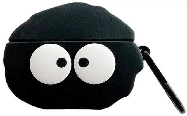 Main image of Case for Beats Studio Buds, Big Eyes Black Fairydust Dust Elf Shape Earphone Case, Stylish Dust Ball Susuwatari Silicone Earphone Protection Skin for Beats Studio Buds+Hook