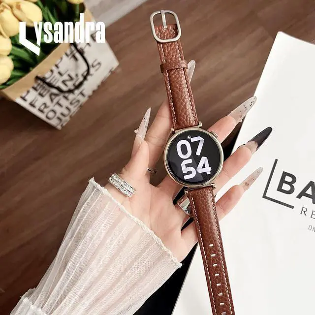 Alt view image 7 of 7 - 20mm Genuine Leather Soft Strap Quick Release Wristband Compatible with Garmin Vivoactive 6, Vivoactive 5, Vivoactive 3 smartwatch for Women