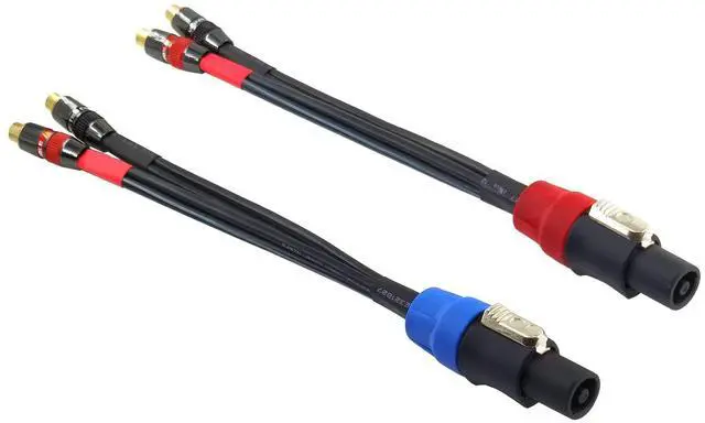 Alt view image 5 of 6 - Speak-on 4-Pole to Dual RCA Break Out Splitter Cable Speakon Splitter Cable,for Speaker (Speakon to RCA)