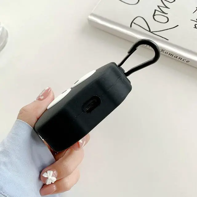Alt view image 7 of 7 - Case for Beats Studio Buds, Big Eyes Black Fairydust Dust Elf Shape Earphone Case, Stylish Dust Ball Susuwatari Silicone Earphone Protection Skin for Beats Studio Buds+Hook