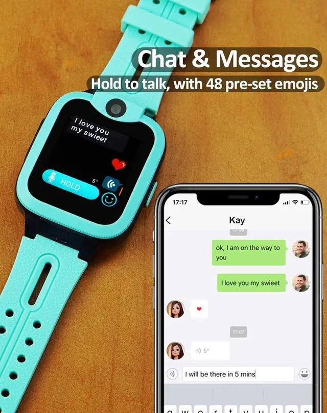 Alt view image 4 of 6 - KW2 4G Kids Smart Watch Phone with GPS Tracker, Calls, Green | Smartwatch for Kids with Safe Calling, Chats, Activity, Parental Controls, SOS Button, Class Mode