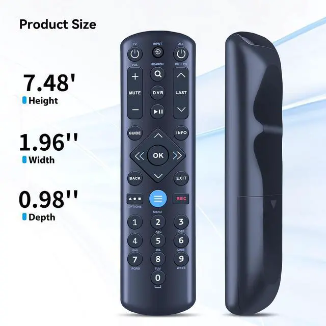 Alt view image 6 of 6 - Backlight URC1160 Replacement Remote Control for Spectrum/Charter Cable Set-Top Boxes, TVs & Audio Devices, for SR-002-U SR-002-R MG3-R31160B TX4RD27A