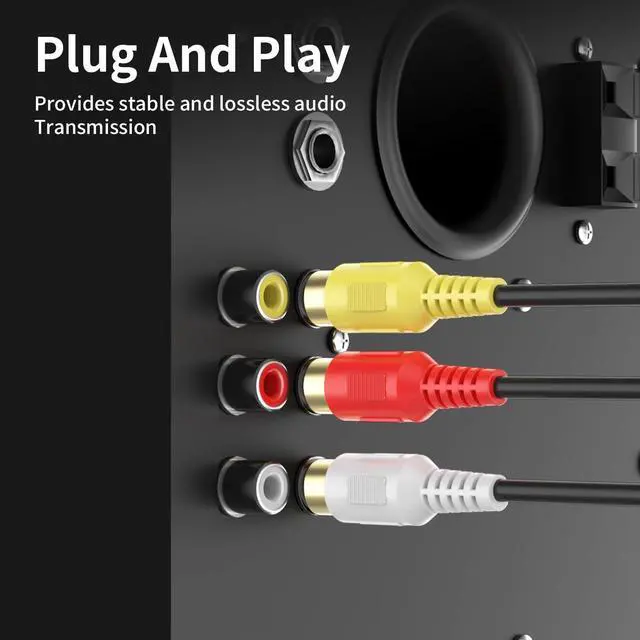 Alt view image 4 of 7 - Audio Video Cable,Composite Cord 65 ft RCA to RCA M/Mx3,AV Cable for TV,DVD,VCD etd