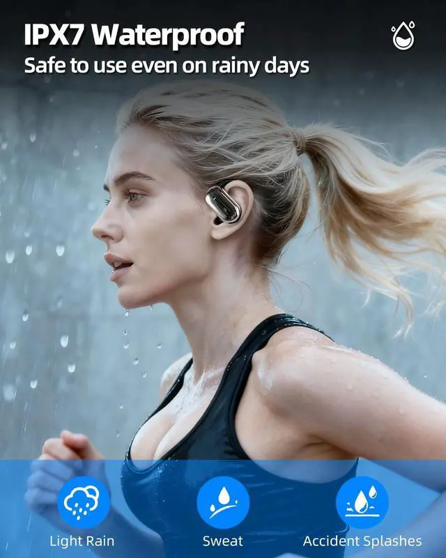 Alt view image 5 of 7 - Open Ear Bluetooth 5.4 Headphones with Ergonomic Ear Hook