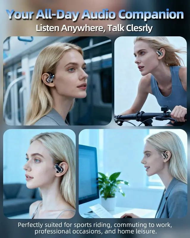 Alt view image 6 of 7 - Open Ear Bluetooth 5.4 Headphones with Ergonomic Ear Hook