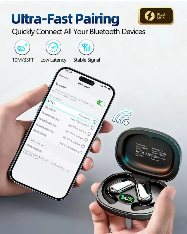 Alt view image 7 of 7 - Open Ear Bluetooth 5.4 Headphones with Ergonomic Ear Hook
