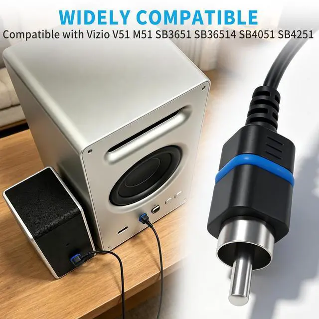 Alt view image 3 of 7 - 26.2Ft Satellite Speaker Cables Compatible with Vizio V51 M51 SB3651 SB36514 SB4051 SB4251 Surround Satellite Speaker Replacement Extension Cord (Blue)