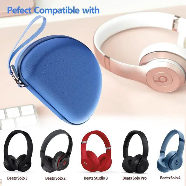Alt view image 4 of 5 - Hard Headphone Case for Beats Studio Pro/Solo 4/Studio 3/Solo 3/Solo 2 Wireless Noise Cancelling Headphones, Over Ear Headphone Carrying Travel Case with Mesh Pocket for Storage Accessories