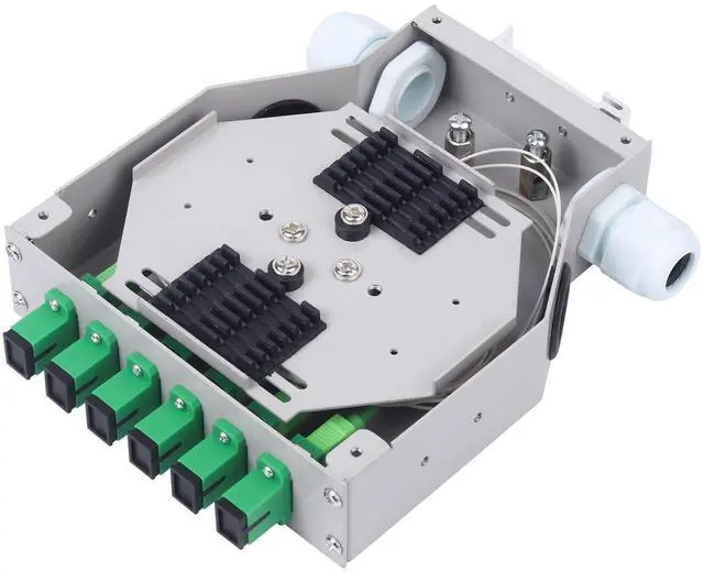 Alt view image 7 of 7 - SC-APC 6 Simplex 6 Port DIN Rail SM Fiber Optic Enclosure ODF (Includes Pigtail and 6PC Coupler)