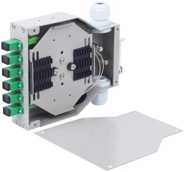 Alt view image 4 of 7 - SC-APC 6 Simplex 6 Port DIN Rail SM Fiber Optic Enclosure ODF (Includes Pigtail and 6PC Coupler)
