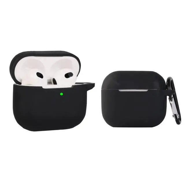Alt view image 3 of 5 - (3Pack) Case for Airpods 3rd Generation(2022), Silicone Airpods 3 Case Protective Cover with Cute Funny Skin Design, with Keychain (Black+Chocolate1+2)