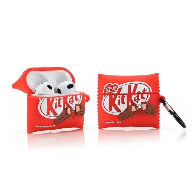 Alt view image 4 of 5 - (3Pack) Case for Airpods 3rd Generation(2022), Silicone Airpods 3 Case Protective Cover with Cute Funny Skin Design, with Keychain (Black+Chocolate1+2)