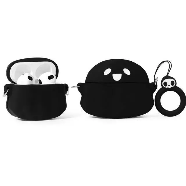 Alt view image 3 of 5 - (3Pack) Case for AirPods 3rd Generation(2022), Silicone Case Protective Cover with Cute Cartoon Skin Design for AirPods 3 Earbuds, with Keychain