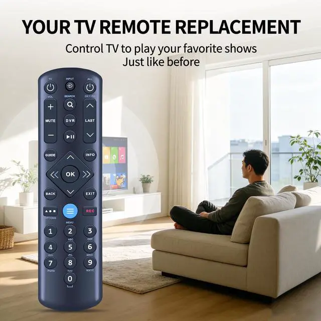 Alt view image 2 of 6 - Backlight URC1160 Replacement Remote Control for Spectrum/Charter Cable Set-Top Boxes, TVs & Audio Devices, for SR-002-U SR-002-R MG3-R31160B TX4RD27A
