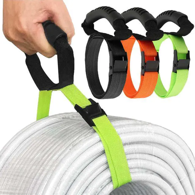 Main image of 3 Pcs Heavy Duty Storage Straps with Handle Easy-Carry Wrap Cables Holder Easy Extension Cord Organizer Adjustable Lock Slider Buckles Storage Straps for Cables Ropes Hoses