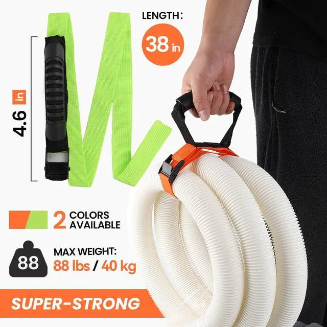 Alt view image 2 of 6 - 3 Pcs Heavy Duty Storage Straps with Handle Easy-Carry Wrap Cables Holder Easy Extension Cord Organizer Adjustable Lock Slider Buckles Storage Straps for Cables Ropes Hoses