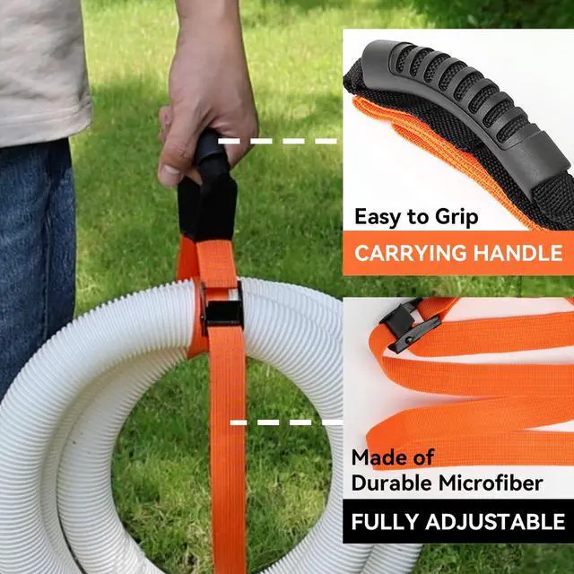 Alt view image 3 of 6 - 3 Pcs Heavy Duty Storage Straps with Handle Easy-Carry Wrap Cables Holder Easy Extension Cord Organizer Adjustable Lock Slider Buckles Storage Straps for Cables Ropes Hoses