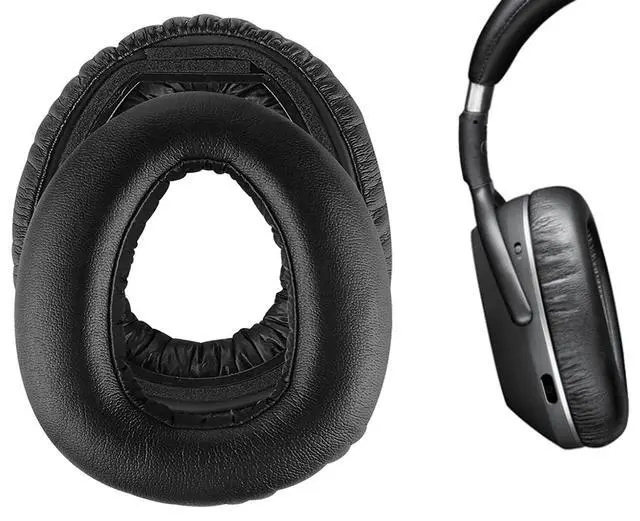 Alt view image 4 of 5 - Replacement Ear Pads Cushions for Sennheiser PXC 550 PXC 550-II Wireless MB 660 PXC480 Series Headphones Earpads, Headset Leather Ear Cups Repair Parts (Black Cushions for Sennheiser PXC 550)