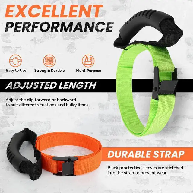 Alt view image 6 of 6 - 3 Pcs Heavy Duty Storage Straps with Handle Easy-Carry Wrap Cables Holder Easy Extension Cord Organizer Adjustable Lock Slider Buckles Storage Straps for Cables Ropes Hoses