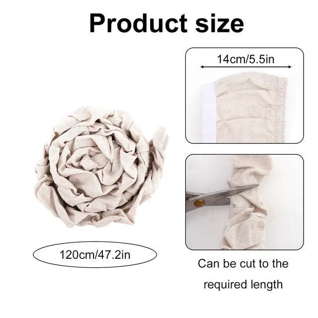 Alt view image 2 of 7 - Fabric Cord Cover, 120x14cm/47.2x5.5in Linen Cable Sleeve for Chandelier Chain Lamp Wires TV Cords & Home Cable Management
