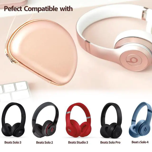 Alt view image 2 of 7 - Hard Headphone Case for Beats Studio Pro/Solo 4/Studio 3/Solo 3/Solo 2 Wireless Noise Cancelling Headphones, Over Ear Headphone Carrying Travel Case with Mesh Pocket for Storage Accessories