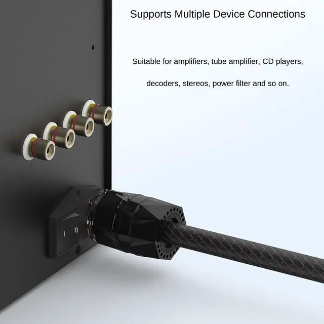 Alt view image 5 of 6 - HiFi Power Connector, VF503S, Silver-Plated Pure Copper Non-Magnetic, 15A/125V 10A/250V AC, Audio Mains Plug, Set Screws, Hi-End IEC C15 Power Plug for DIY Audiophile Power Cord