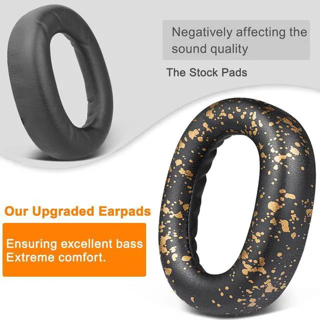 Alt view image 4 of 4 - Earpads Replacement for Jabra Evolve2 85 UC/Evolve 2 85 MS Wireless Headset (Do Not fit Elite 85H), Ear Pads Cushions with Softer Protein Leather, Noise Isolation Foam - Black Gold