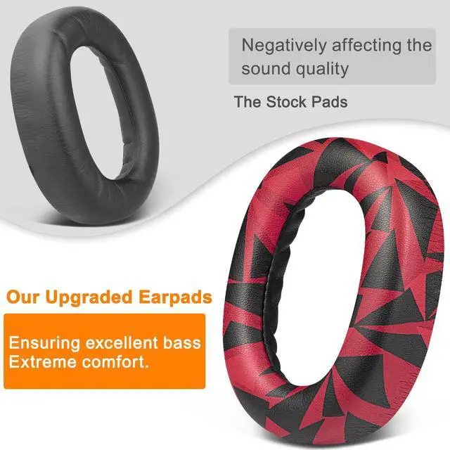 Alt view image 4 of 4 - Earpads Replacement for Jabra Evolve2 85 UC/Evolve 2 85 MS Wireless Headset (Do Not fit Elite 85H), Ear Pads Cushions with Softer Protein Leather, Noise Isolation Foam - Red Storm