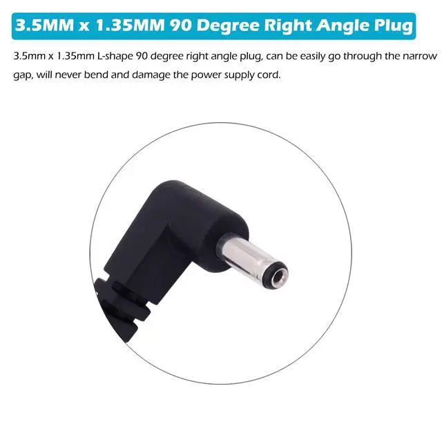 Alt view image 2 of 4 - DC Power Pigtail Cable, 10-Pack 3.5mm x 1.35mm 90 Degree Right Angle DC Barrel Male Plug Jack Connector to Bare Wire Power Supply Adapter Repair Cord for CCTV Surveillance Security Camera LED Strip