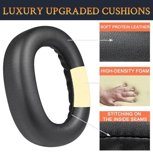 Alt view image 4 of 6 - Ear Cushions for Jabra Evolve2 85 - Black | (Not Fit Elite 85H), Earpads for Evolve2 85 UC/MS Wireless Headphones