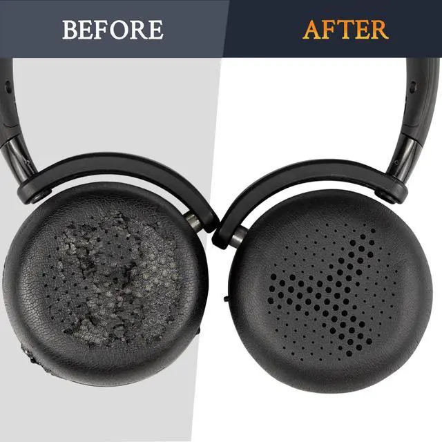 Alt view image 4 of 6 - Ear Pads for AKG Y500 On-Ear Headphones, Earpads with Soft Protein Leather - Black