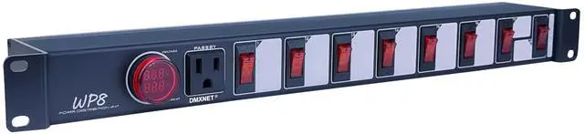 Main image of 8-Port Power Strip/PDU, 8 Overload Protector LED Switchs, Aluminum Metal Housing, 9 NEMA 5-15R Outlets, 5FT 3x14AWG Power CordNo Surge Protection