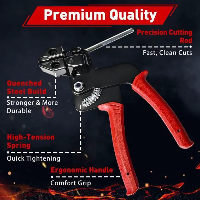 Alt view image 7 of 7 - 155 Piece Cable Tie Gun Kit with 150 Stainless Steel Zip Ties | 150 Locking Bands in 3 Sizes, Built-in Cutter, Safety Gloves, Storage Bag, Perfect for Farm Fences & Coops